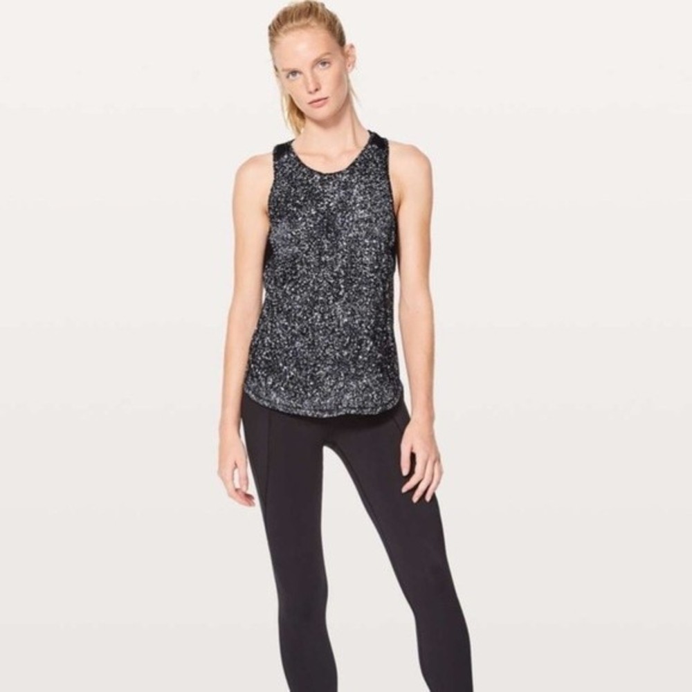 Lululemon Sculpt Tank II Splatter White Black / Black